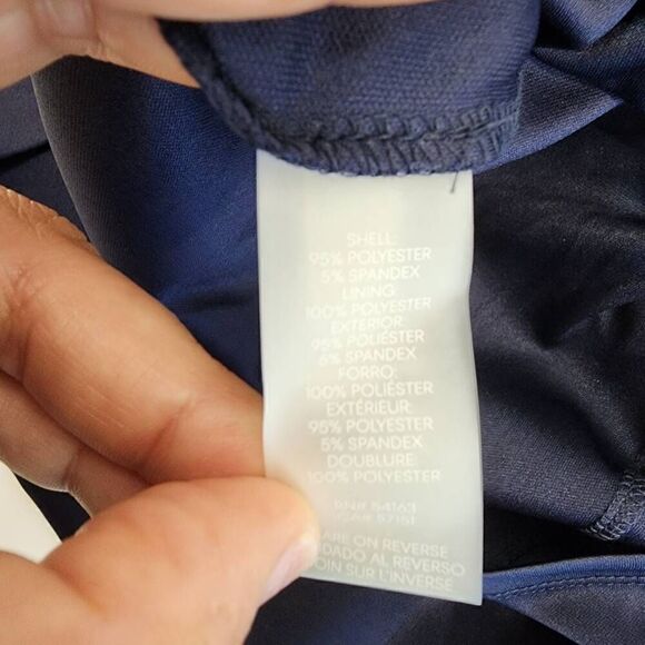 Calvin Klein Size 8 Petite Navy Blue Pleated Fit a Flare Dress S3 NWT - Picture 7 of 7